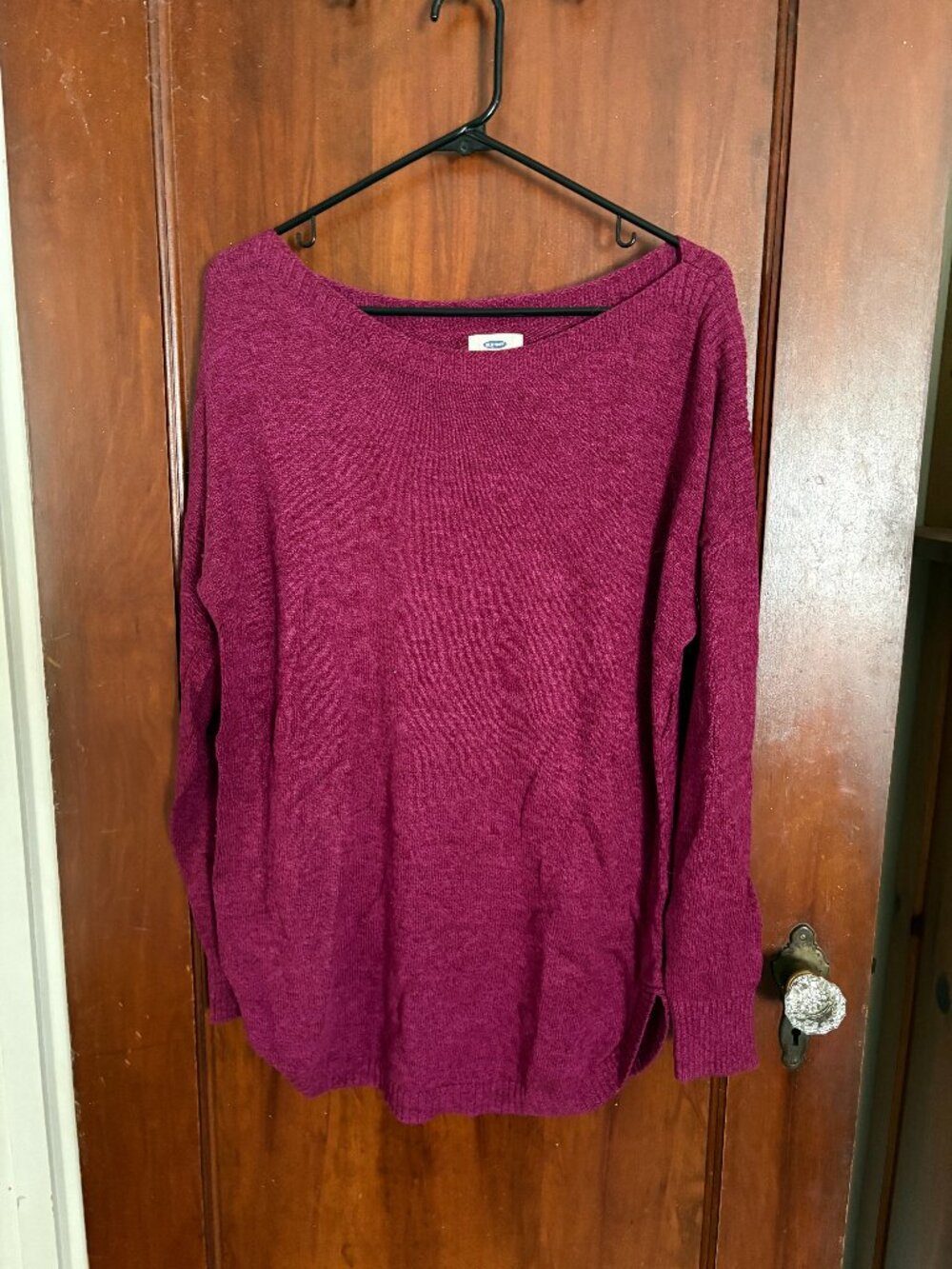 Purple Boatneck Tunic Sweater, Old Navy, Size L